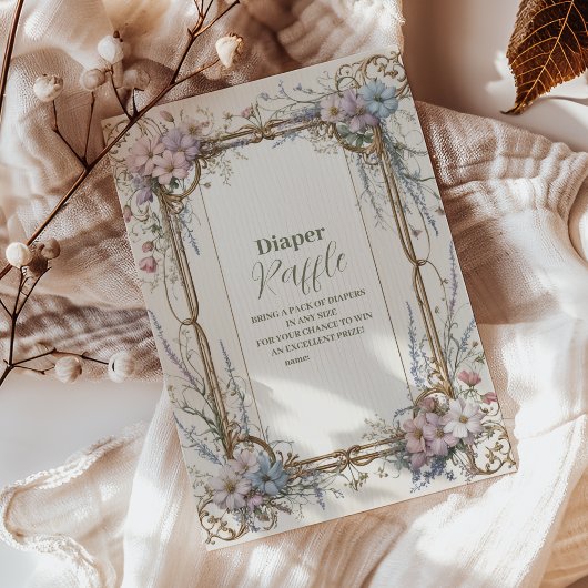 Carte D'accompagnement Un Petit Raffle Fleur sauvage Diapper