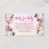 Carte D'accompagnement Un petit Rose Floral Damask Livres pour bébé (Devant)