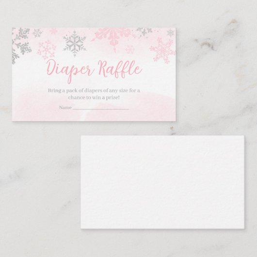 Carte D'accompagnement Un Petit Snowflake Baby shower Rose Déchets Raffin (Devant / Derrière)