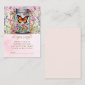 Carte D'accompagnement Un peu d'amour dans un Baby shower papillon en pot (Devant / Derrière)