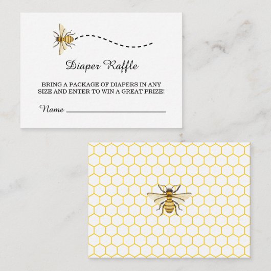 Carte D'accompagnement Un Peu De Miel Est Sur Le Chemin Baby shower (Devant / Derrière)