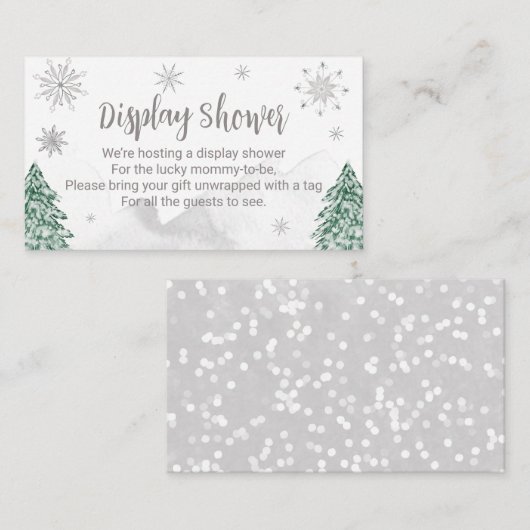 Carte D'accompagnement Un peu de neige Baby shower de Noël Affichage Douc (Devant / Derrière)