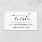 Carte D'accompagnement Un souhait de lune de miel, Mariage romantique mod (Devant)