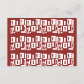 Carte D'accompagnement Un tapis rouge avec un motif texturé est étalé sur (Dos)