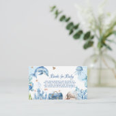 Carte D'accompagnement Under the sea Baby Shower Book Request  (Debout devant)