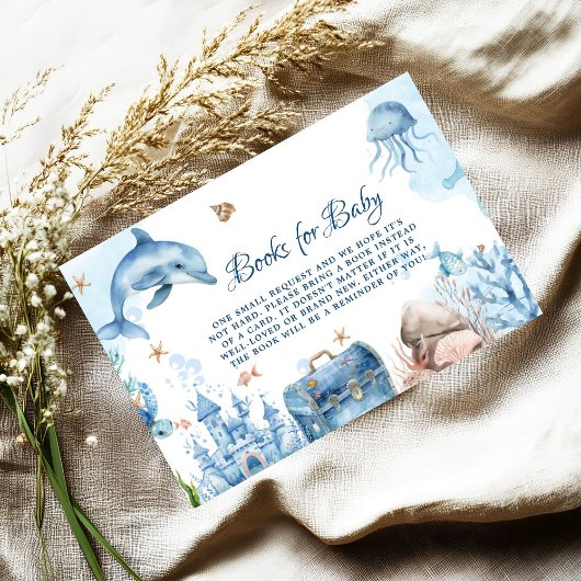 Carte D'accompagnement Under the sea Baby Shower Book Request 