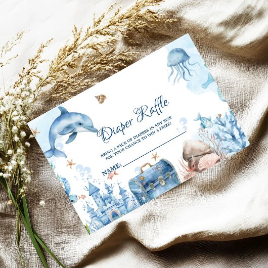 Carte D'accompagnement Under the sea Diaper Raffle Request Card