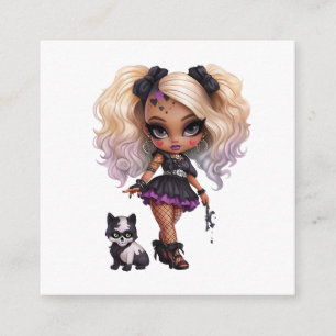 Carte D'accompagnement Une collection de dessins Halloween de fille migno