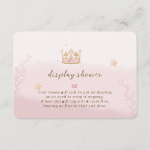 Carte D'accompagnement 'Une Couronne Pour Princesse' Pastel Ombre douche