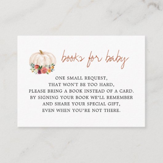 Carte D'accompagnement Une Demande De Baby shower Un Peu Citrouille (Devant)