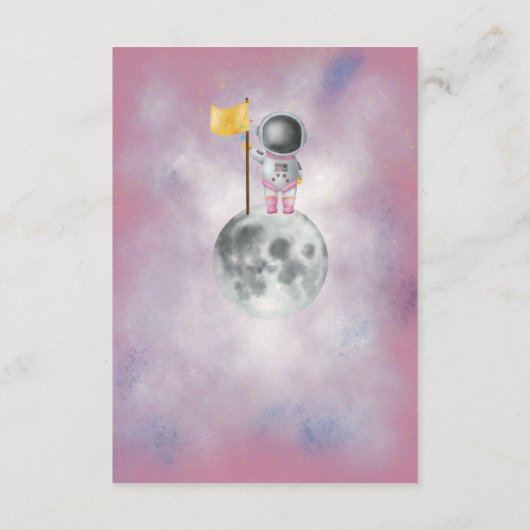 Carte D'accompagnement Une fille de l'espace Une astronaute lance des roq (Dos)