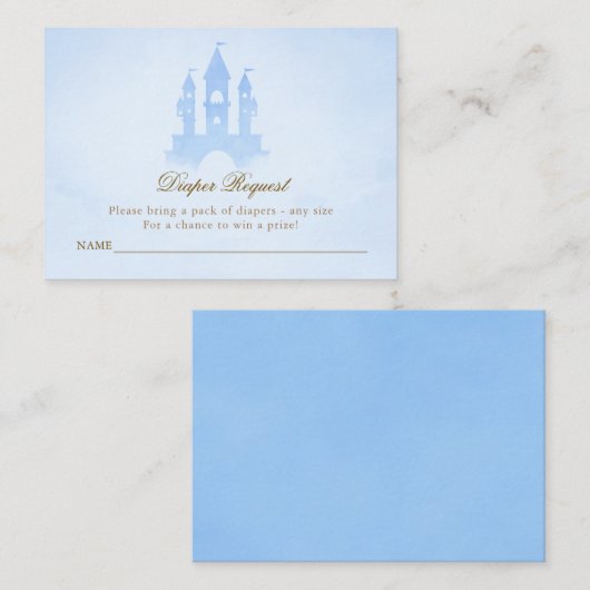 Carte D'accompagnement Une Fois À Temps Fairytale Castle Diaper Demande E (Devant / Derrière)