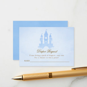 Carte D'accompagnement Une Fois À Temps Fairytale Castle Diaper Demande E