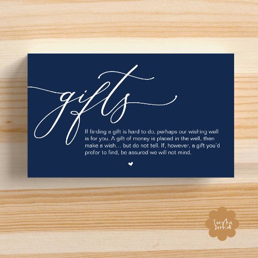 Carte D'accompagnement Une note de cadeaux, Mariage romantique moderne