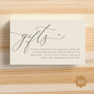 Carte D'accompagnement Une note de cadeaux, Mariage romantique moderne