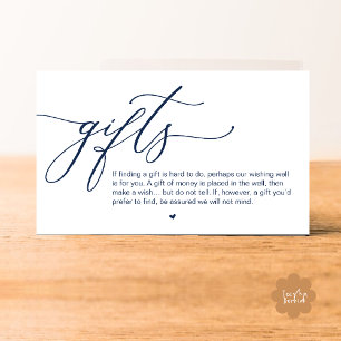Carte D'accompagnement Une note de cadeaux, Mariage romantique moderne