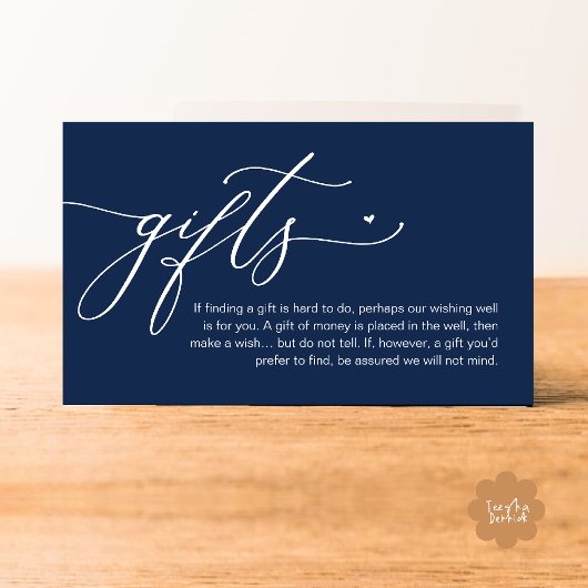 Carte D'accompagnement Une note de cadeaux, Mariage romantique moderne
