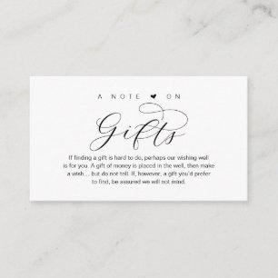 Carte D'accompagnement Une Note Sur Les Cadeaux De Mariage, Belle Éléganc