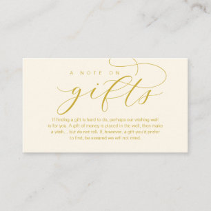 Carte D'accompagnement Une Note Sur Les Cadeaux De Mariage, Belle Éléganc