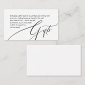 Carte D'accompagnement Une Note Sur Les Cadeaux De Mariage, Créatif Moder (Devant / Derrière)