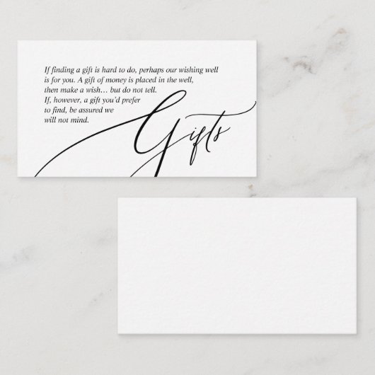 Carte D'accompagnement Une Note Sur Les Cadeaux De Mariage, Créatif Moder (Devant / Derrière)