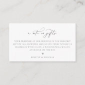 Carte D'accompagnement Une note sur les cadeaux de mariage Dusty Blue (Devant)