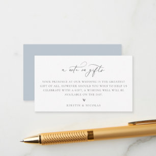 Carte D'accompagnement Une note sur les cadeaux de mariage Dusty Blue