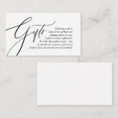 Carte D'accompagnement Une Note Sur Les Cadeaux De Mariage, Moderne Éléga (Devant / Derrière)
