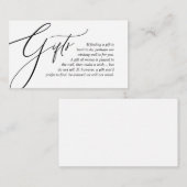 Carte D'accompagnement Une Note Sur Les Cadeaux De Mariage, Moderne Éléga (Devant / Derrière)