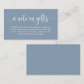 Carte D'accompagnement Une Note Sur Les Cadeaux De Mariage, Script Élégan (Devant / Derrière)