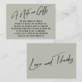 Carte D'accompagnement Une note sur les cadeaux Écriture moderne Mariage (Devant / Derrière)