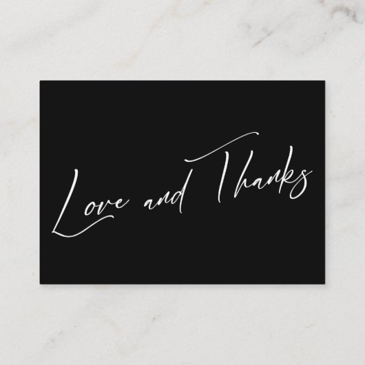 Carte D'accompagnement Une note sur les cadeaux Écriture moderne Noir & B (Dos)