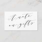 Carte D'accompagnement Une Note Sur Les Cadeaux Élégant Script Minimalist (Devant)