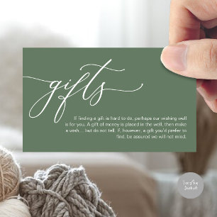 Carte D'accompagnement Une note sur les cadeaux, fonds de lune de miel