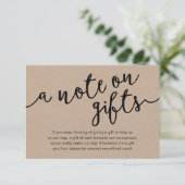 Carte D'accompagnement Une Note Sur Les Cadeaux, Fonds Lune De Miel (Debout devant)