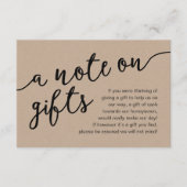 Carte D'accompagnement Une Note Sur Les Cadeaux, Fonds Lune De Miel (Devant)