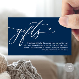 Carte D'accompagnement Une note sur les cadeaux, Honeymoon Fund, Wish, Ca