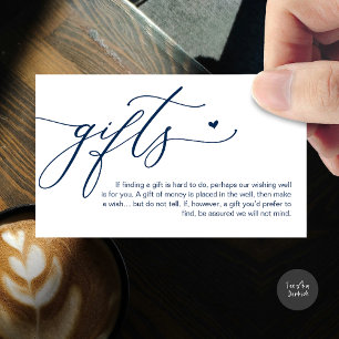 Carte D'accompagnement Une note sur les cadeaux, Honeymoon Fund, Wish, Ca
