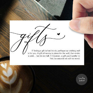 Carte D'accompagnement Une note sur les cadeaux, Honeymoon Fund, Wish, Ca