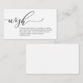 Carte D'accompagnement Une note sur les cadeaux, Honeymoon Wish (Devant / Derrière)