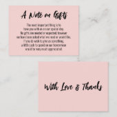 Carte D'accompagnement Une note sur les cadeaux Mariage Décontracté d'écr (Devant / Derrière)