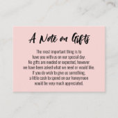 Carte D'accompagnement Une note sur les cadeaux Mariage Décontracté d'écr (Devant)