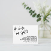 Carte D'accompagnement Une note sur les cadeaux Mariage Décontracté d'écr (Debout devant)