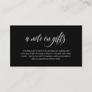 Carte D'accompagnement Une note sur les cadeaux, Mariage élégant moderne