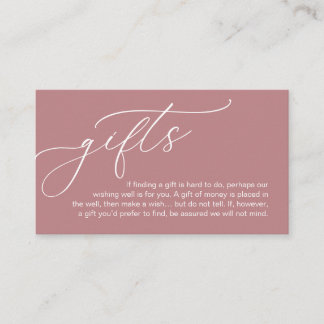 Carte D'accompagnement Une Note Sur Les Cadeaux, Mariage Romantique Moder
