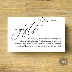 Carte D'accompagnement Une Note Sur Les Cadeaux, Mariage Romantique Moder