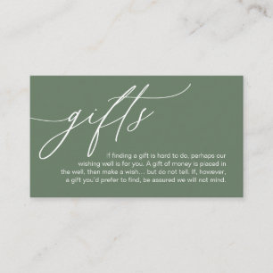 Carte D'accompagnement Une Note Sur Les Cadeaux, Mariage Romantique Moder