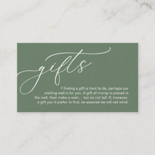 Carte D'accompagnement Une Note Sur Les Cadeaux, Mariage Romantique Moder