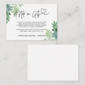 Carte D'accompagnement Une note sur les cadeaux Mariages désirant bien su (Devant / Derrière)