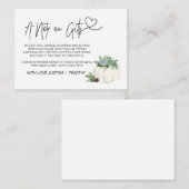 Carte D'accompagnement Une note sur les cadeaux Mariages désirant bien Th (Devant / Derrière)